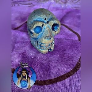 Rainbow Druzy Skull